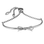 Molly Bangle Mini Steel Ingnell jewellery By Lang Halvstelt armband med söt rosett